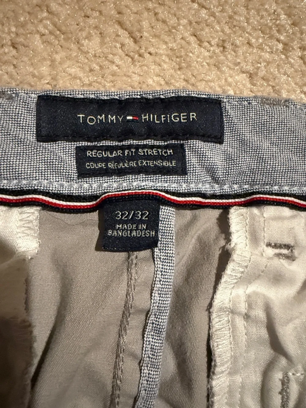 Tommy Hilfiger Men's Light Grey Regular Fit Stretch Pants - Picture 3 of 7